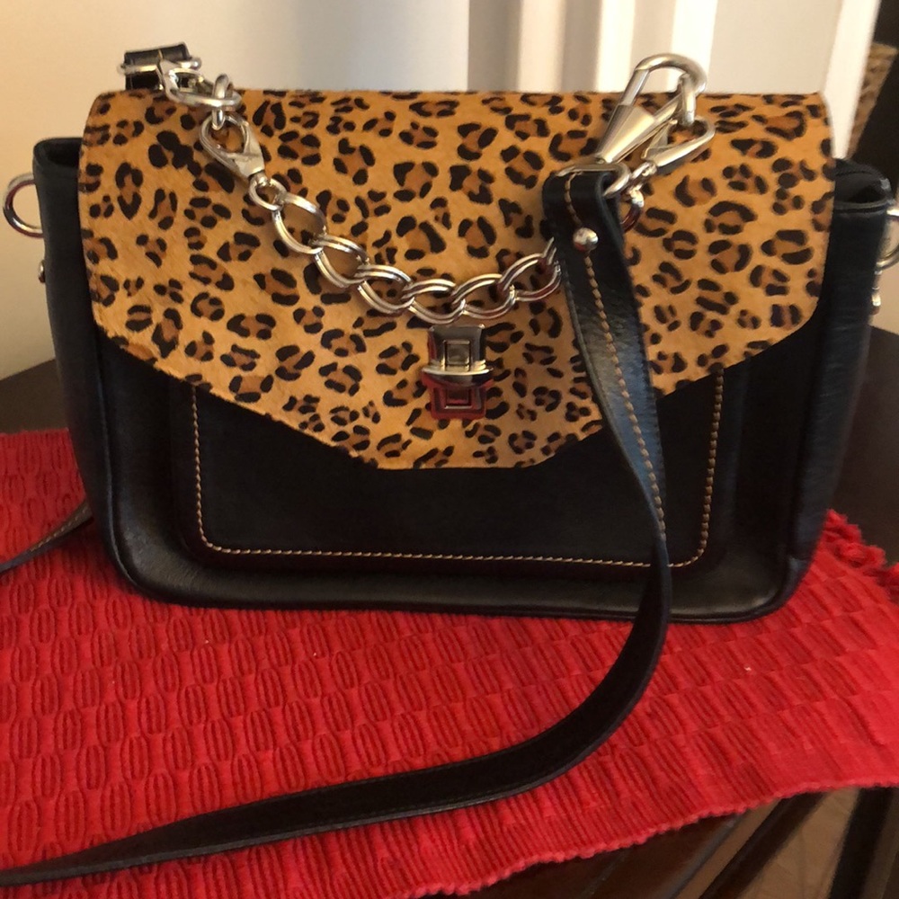 Leopard Italian leather purse